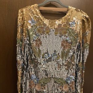 Floral sequined cocktail dress